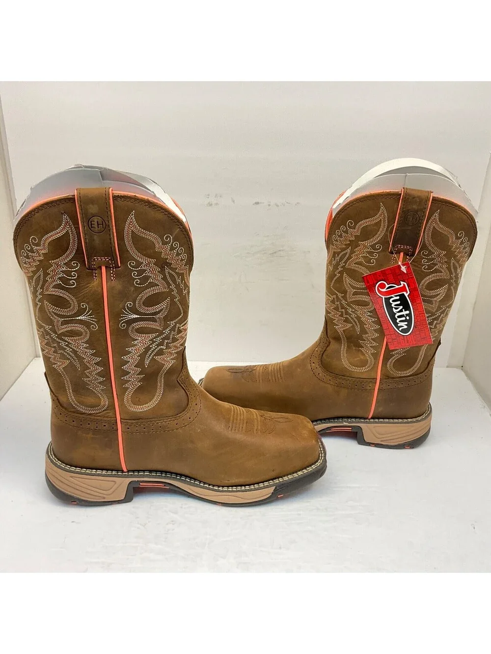 Justin Women's Pull-On Rural Comp Toe Western Boots SE4357 Chocolate Size 11B